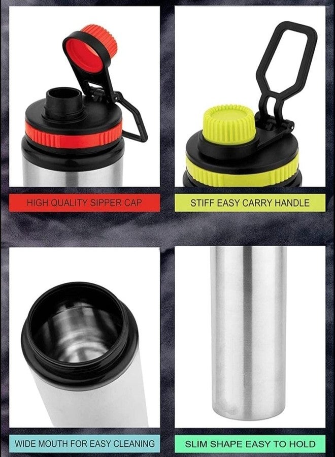 VISAXMI Set of 4 Steel Multicolor Sipper Bottles - Stay Hydrated in Style | Stay Hydrate on-The-go | Stay Refreshed Everywhere - Image 3
